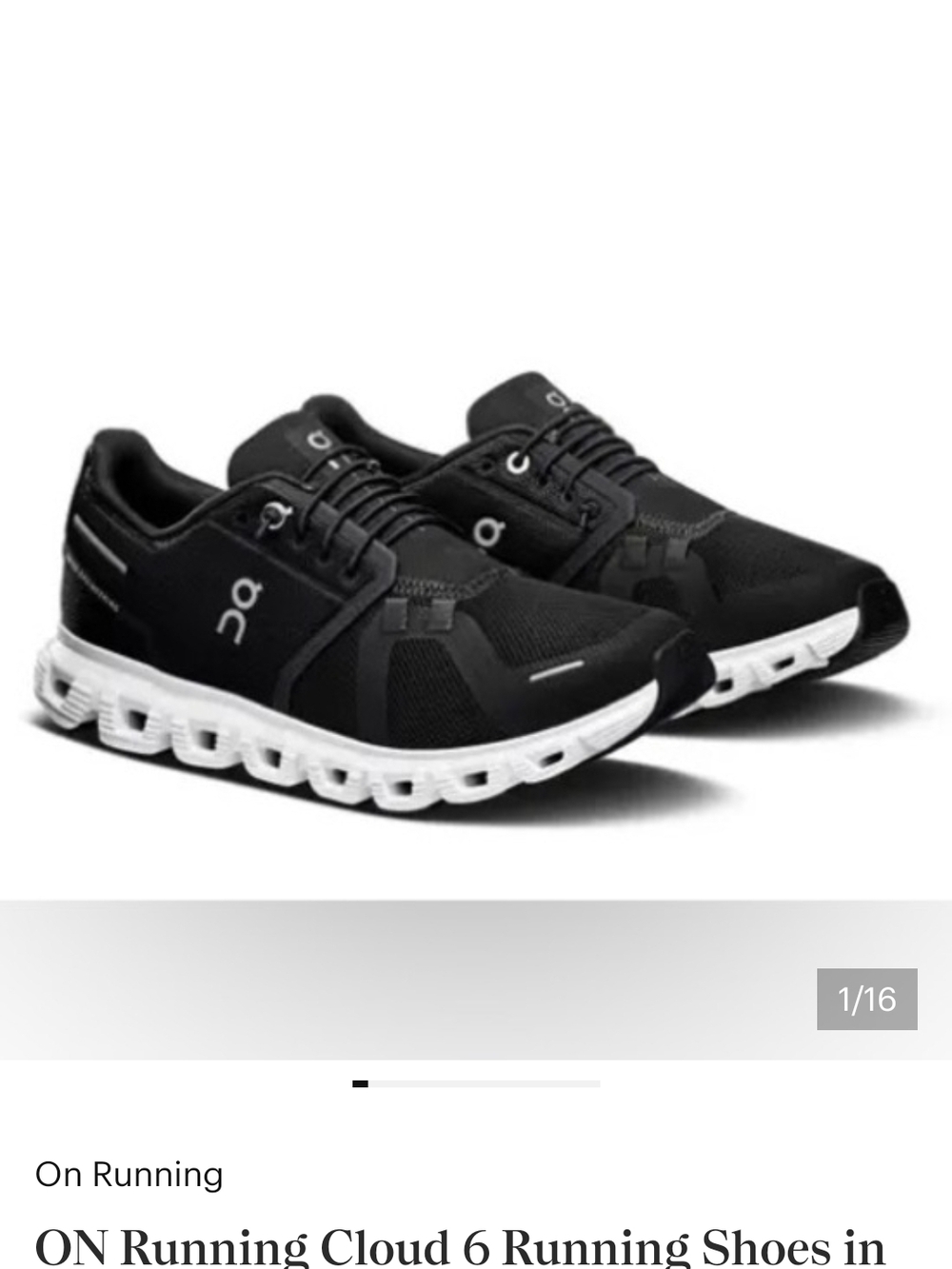 On Running Black and White Cloud Running Sneakers